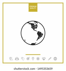 Earth icon. Logo. Graphic elements for your design