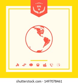 Earth icon. Logo. Graphic elements for your design