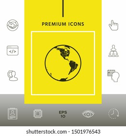 Earth icon. Logo. Graphic elements for your design