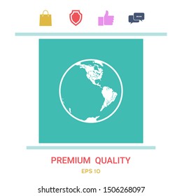 Earth icon. Logo. Graphic elements for your design