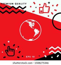 Earth icon. Logo. Graphic elements for your design