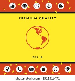 Earth icon. Logo. Graphic elements for your design