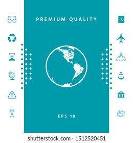 Earth icon. Logo. Graphic elements for your design