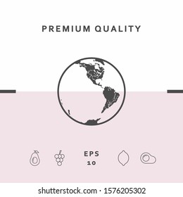 Earth icon. Logo. Graphic elements for your design