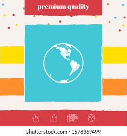 Earth icon. Logo. Graphic elements for your design