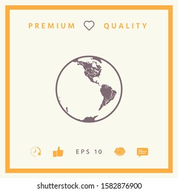 Earth icon. Logo. Graphic elements for your design