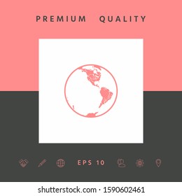 Earth icon. Logo. Graphic elements for your design