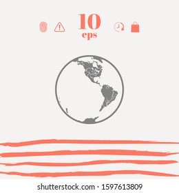 Earth icon. Logo. Graphic elements for your design