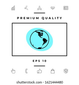 Earth icon. Logo. Graphic elements for your design