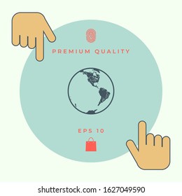 Earth icon. Logo. Graphic elements for your design