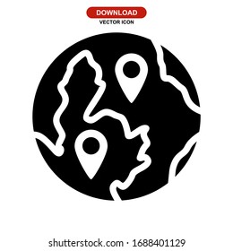 Icono de tierra o logotipo símbolo de signo aislado Ilustración vectorial - Iconos vectoriales de estilo negro de alta calidad
