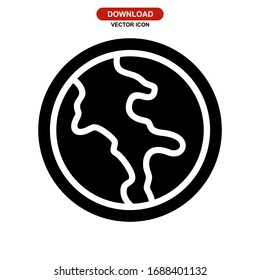 earth icon or logo isolated sign symbol vector illustration - high quality black style vector icons
