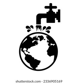 the earth icon is moistened with a faucet, meaning the earth will always be green