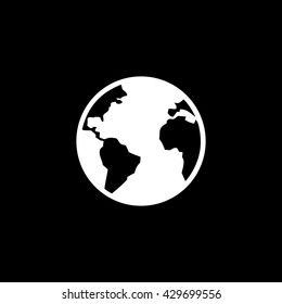 Earth Icon On Black Background Stock Vector (Royalty Free) 429699556