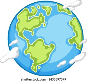 An earth icon on white background illustration