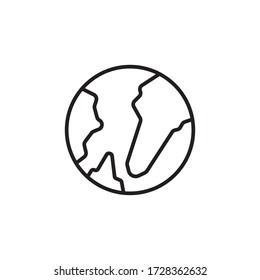 ilustración vectorial de diseño de contorno de icono terrestre. aislado en fondo blanco