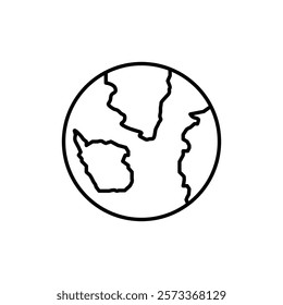 earth icon Outline thin set