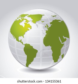 earth icon over gray background. vector illustration