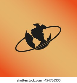 earth icon. pictograph of globe.