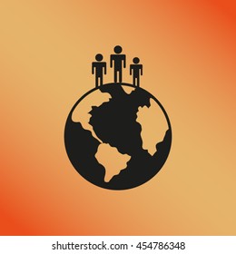 earth icon. pictograph of globe.