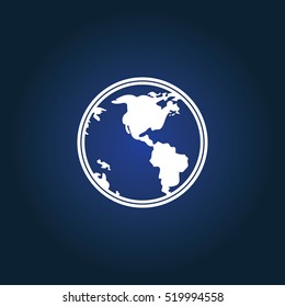 earth icon. pictograph of globe.