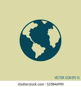 earth icon. pictograph of globe.