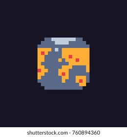 Earth icon. Pixel art style. 8-bit sprite. Knitting design. Isolated vector illustration.