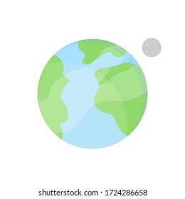 Earth icon, planet graphic design template, isolated object, vector illustration