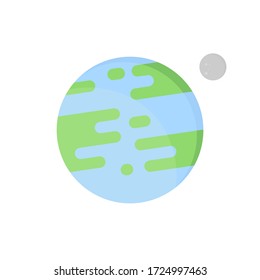 Earth icon, planet graphic design template, isolated object, vector illustration
