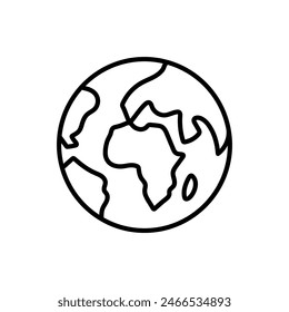 Earth icon. Planet symbol. Globe sign. Travel worldwide isolated illustration.