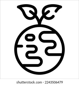 Earth Icon, Plant Logo, Ecology Symbol.
