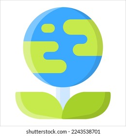 Earth Icon, Plant Logo, Ecology Symbol.