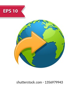 Earth Icon. Professional, pixel-aligned icon in realistic colors.