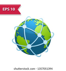 Earth Icon. Professional, pixel-aligned icon in realistic colors.