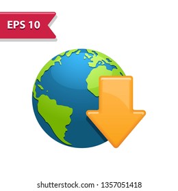 Earth Icon. Professional, pixel-aligned icon in realistic colors.