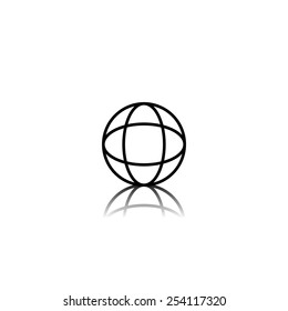 earth icon with reflection