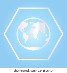 Earth icon, science and technologies