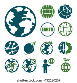 earth icon set