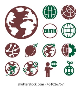 earth icon set