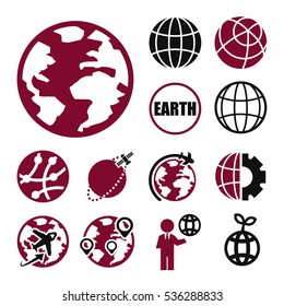 earth icon set