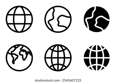 earth icon set design template