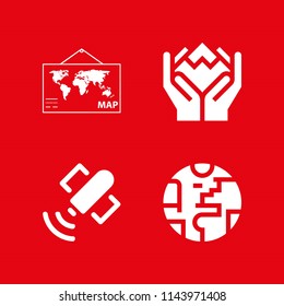 earth icon set with environment, planet earth and world map vector icons for web and graphic design