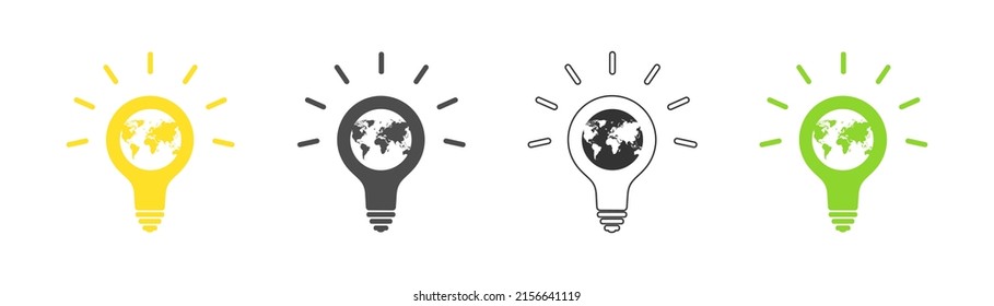 earth, earth icon set light, mark on the map. illustration