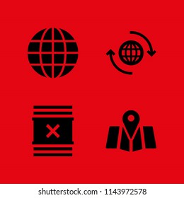 earth icon set with maps, waste and worldwide vector icons for web and graphic design
