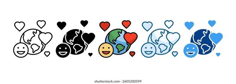 Earth Icon Set Multiple Style Collection