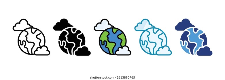Earth Icon Set Multiple Style Collection
