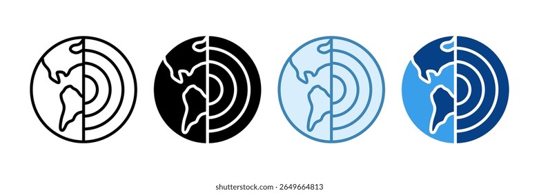 Earth-SymbolSammlung mehrerer Stile festlegen