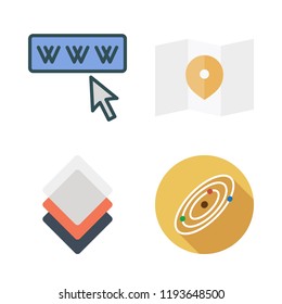 earth icon set. vector set about solar system, map, layers and world wide web icons set.