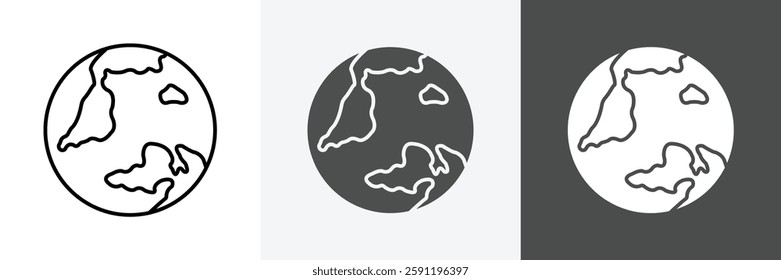Earth icon set vector art
