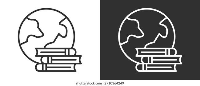 Earth Icon Set, Vektorgrafik-Kollektion einzeln auf Schwarz und Weiß